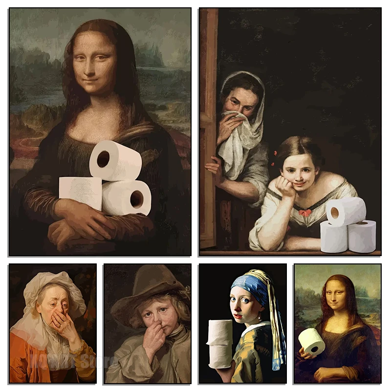 Home Bathroom Wallpaper - Divertente Quadro per Bagno con Mona