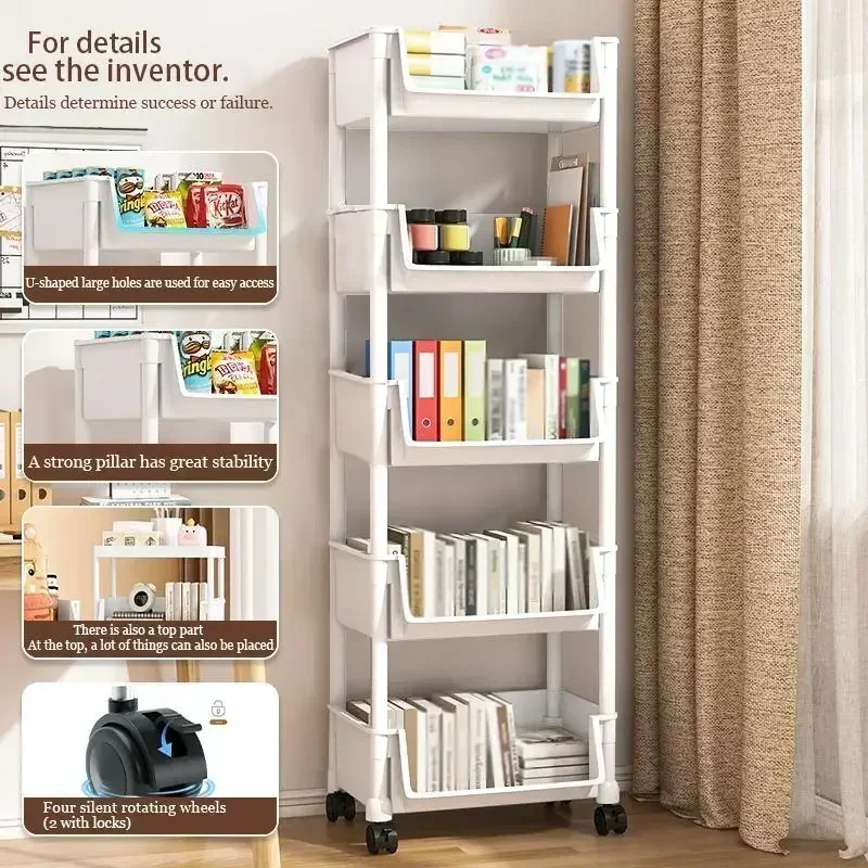 Home Bathroom Organizer - Carrello portaoggetti a 5 ripiani con