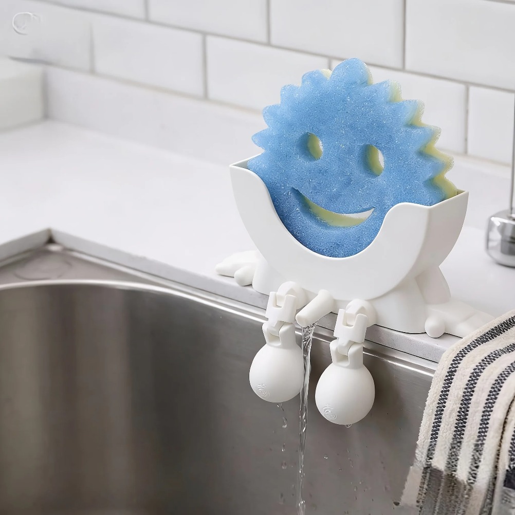 Home Bathroom Organizer - Portasapone e Portaspugna Drenante 2-in-1, Vassoio