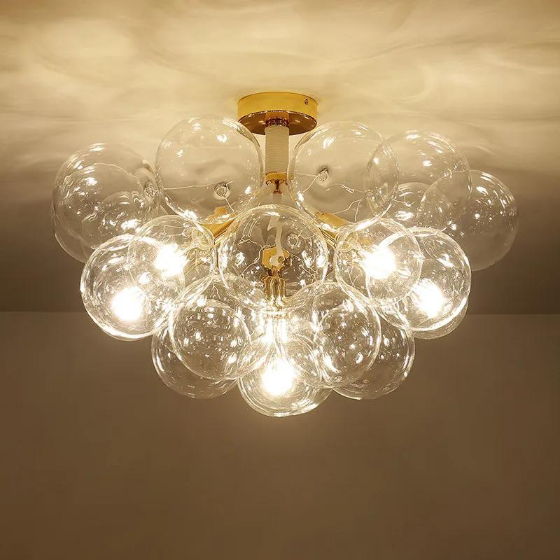 Home Hardware Bathroom Lighting - Plafoniere moderne a bolle trasparenti Lampadario