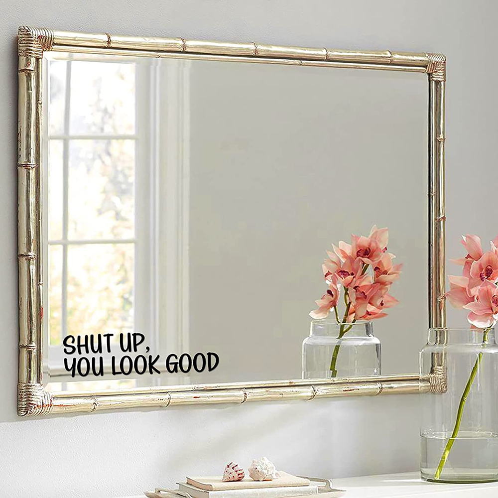 Home Goods Bathroom Mirrors - Adesivo decorativo per specchio con citazione