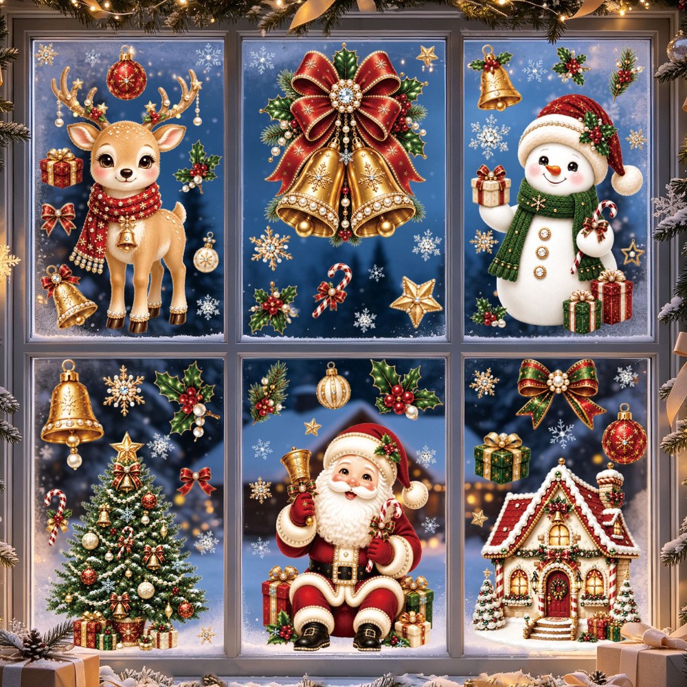 Home Bathroom Wallpaper - Adesivi per Finestre di Natale 2027,