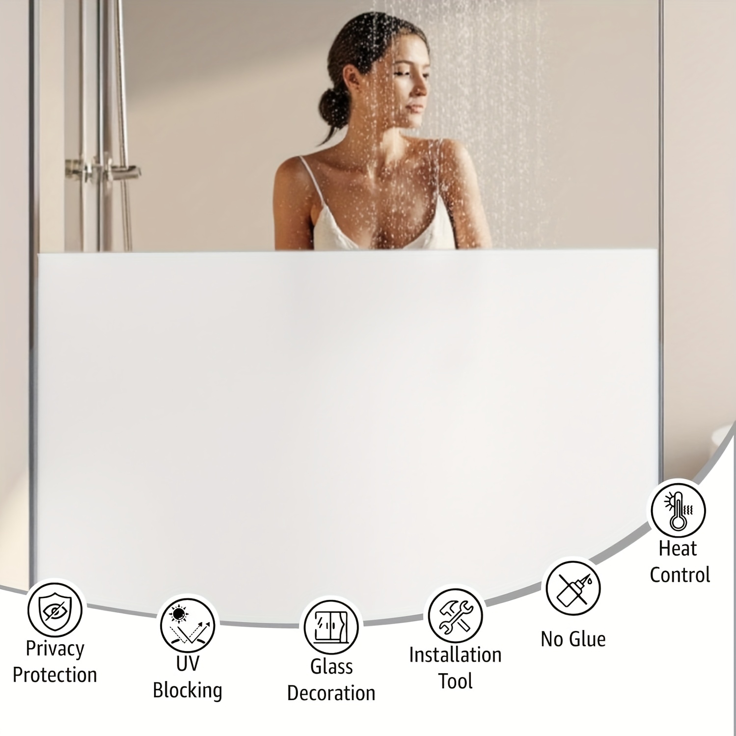 Home Office Bathroom - Pellicola per Finestre Bianca Satinata per