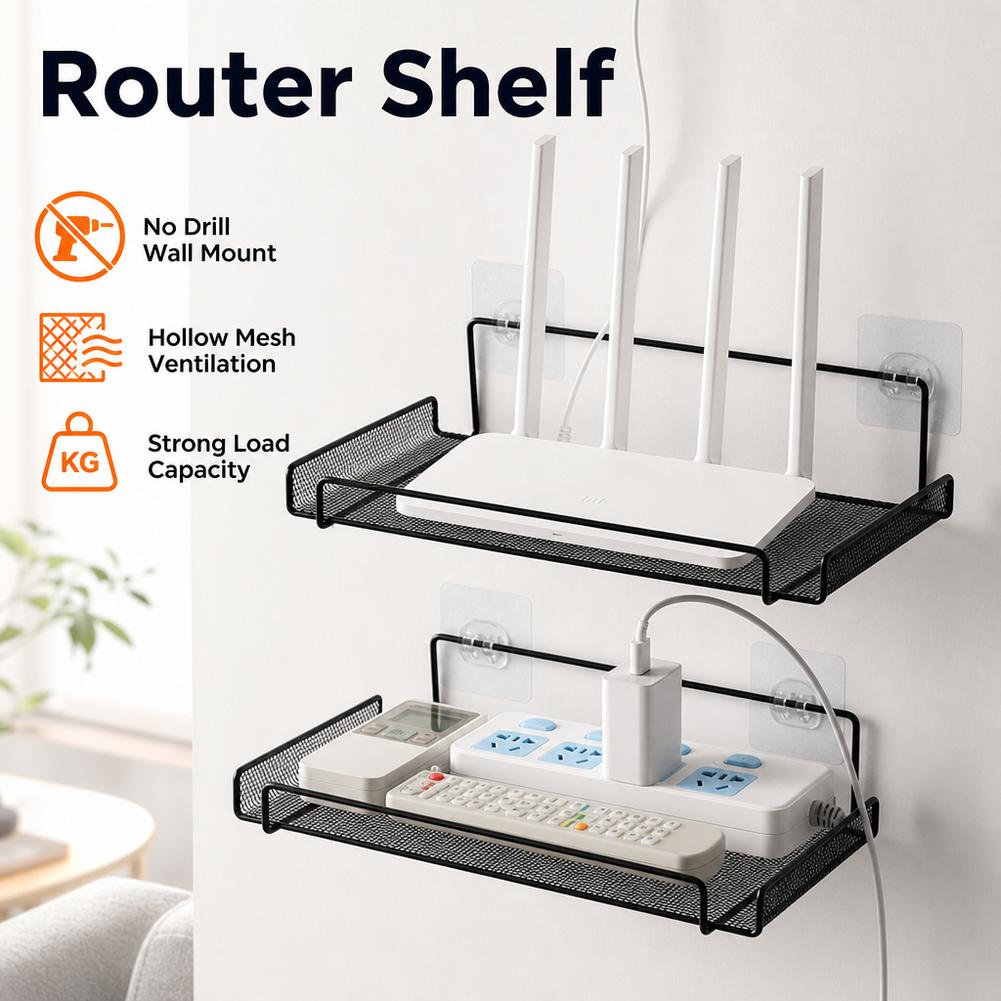 Home Bathroom Organizer - Mensola per Router in Acciaio Inox