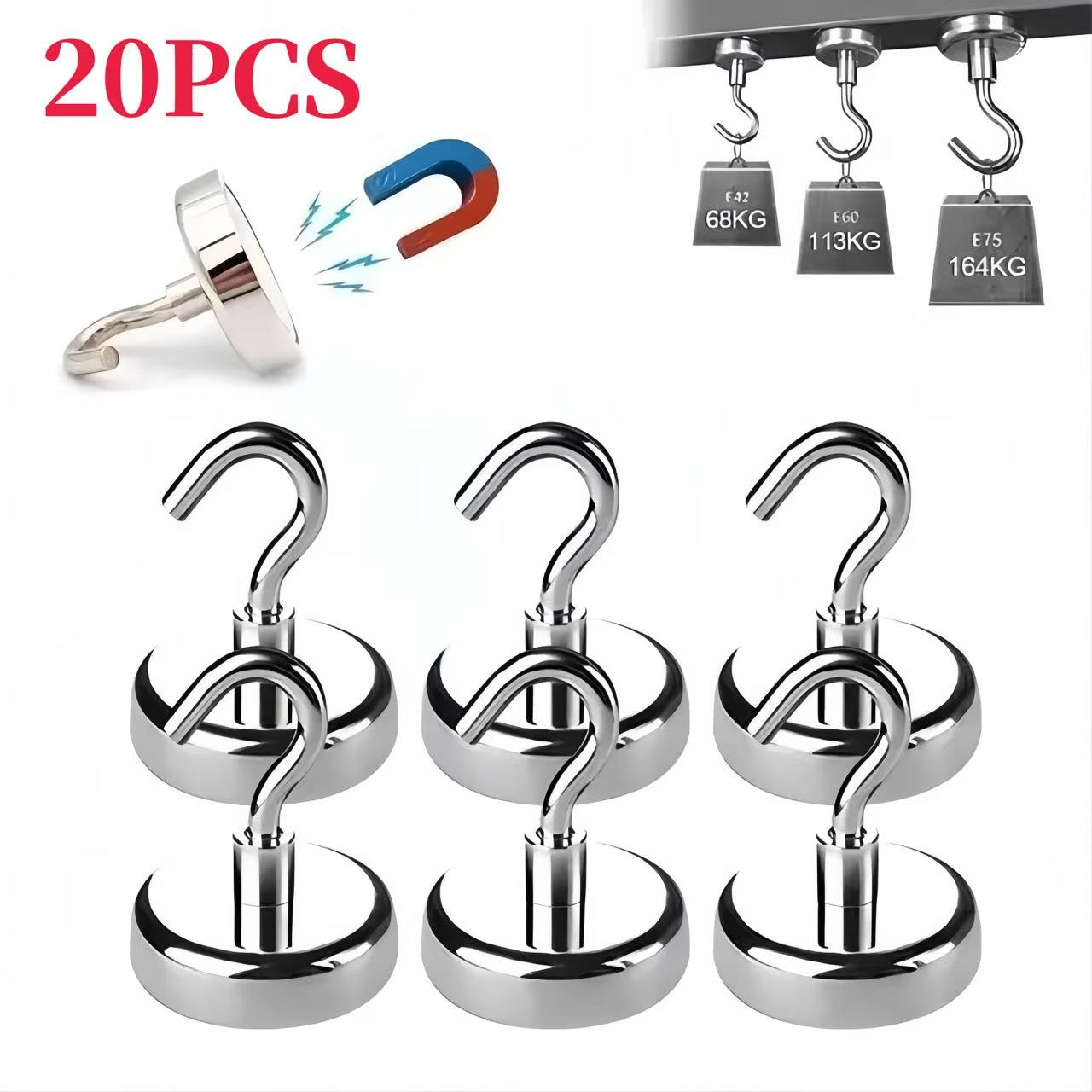 Home Bathroom Key - 1-10-20PCS Ganci magnetici resistenti Ganci di