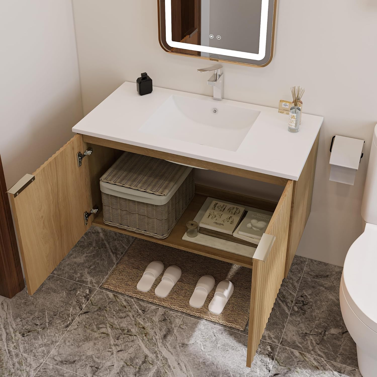 Mobile bagno moderno sospeso c - Home Bathroom Organizer recensione e prezzo