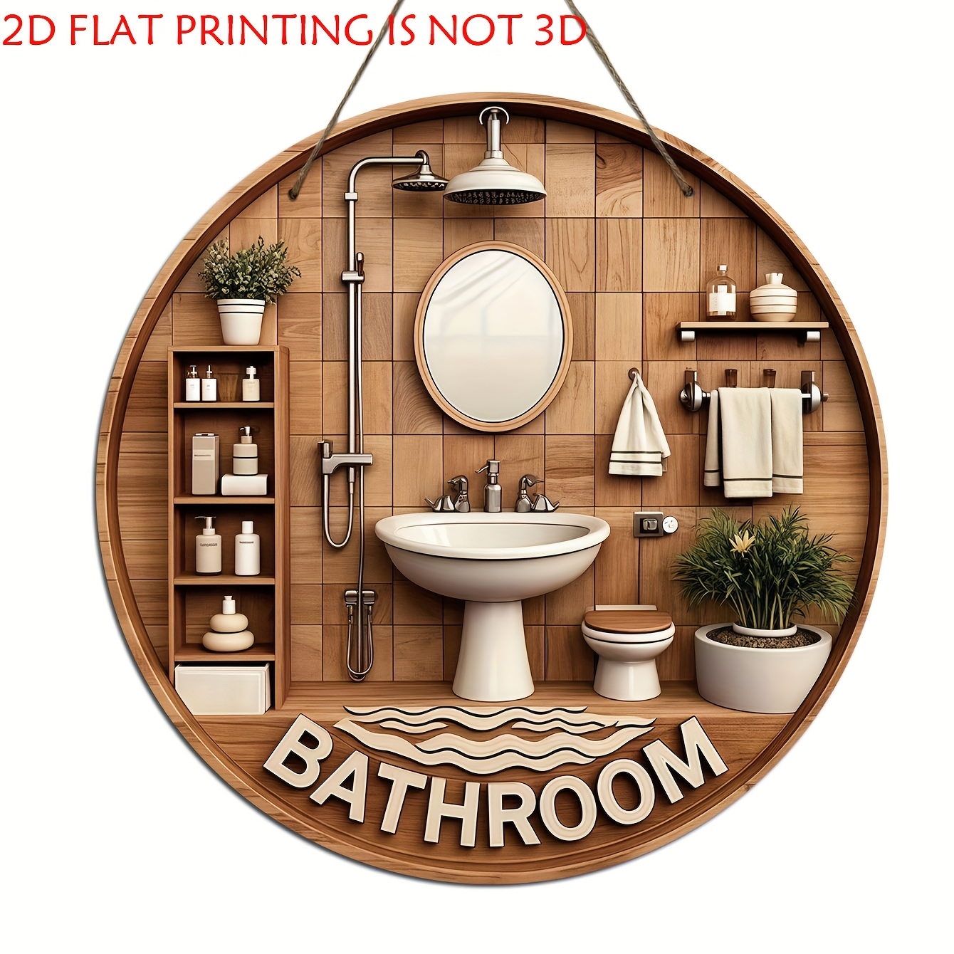 Un cartello decorativo in legn - Home One Bathroom recensione e prezzo