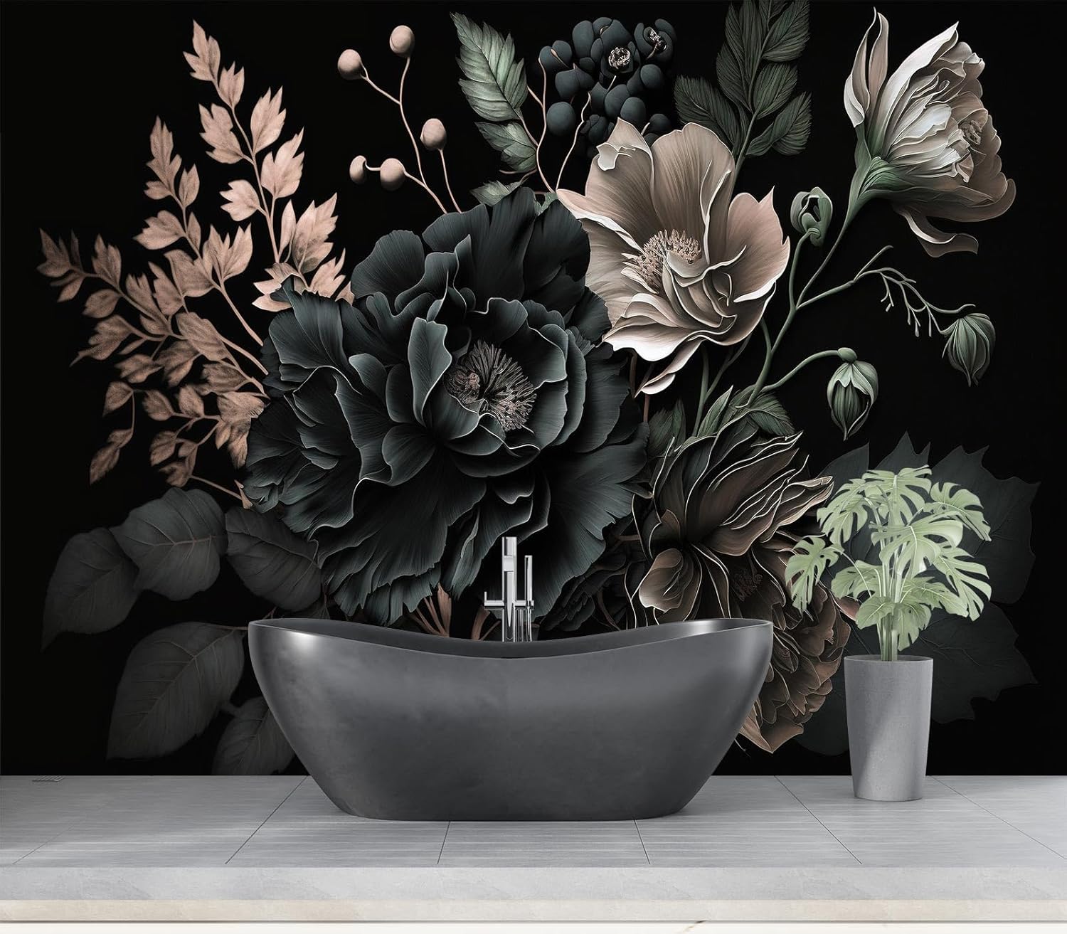 Murali in Tessuto con Peonie F - Home Bathroom Wallpaper recensione e prezzo