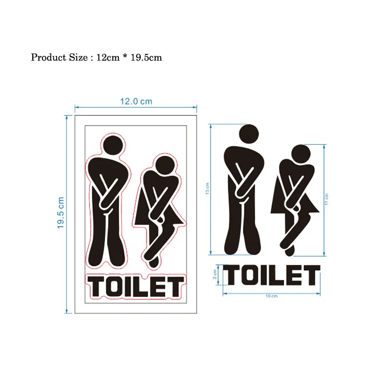 2 pezzi creativi divertenti ad - Home Bathroom Wallpaper recensione e prezzo